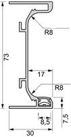 AFDEKPROFIEL GOLA L/C LED   MEFF CE kunststof transparant*Lengte 3500mm-2