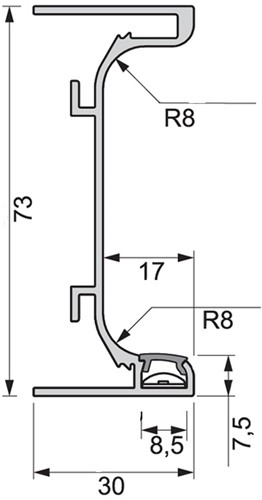 AFDEKPROFIEL GOLA L/C LED   MEFF CE kunststof transparant*Lengte 3500mm-2