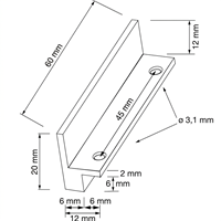 BALKONDEURGREEPJE MARCHESI CE aluminium RvsLook*      *hoh 45mm*-2