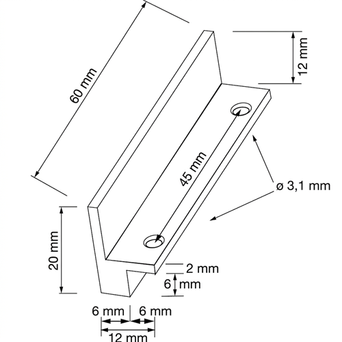 BALKONDEURGREEPJE MARCHESI CE aluminium RvsLook*      *hoh 45mm*-2