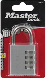 HANGSLOT CIJFER         MASTERLOCK CE 4 cijfers*beugel ø6mm*aluminium finish