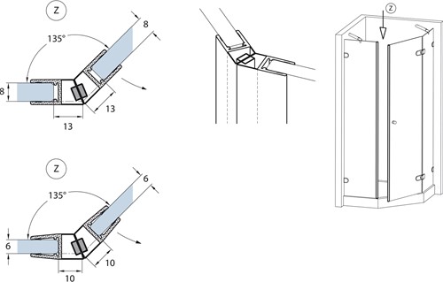 MAGNEETPROFIEL 135ø KL MEGLA CE z/aanslag *glasdikte 6-8mm*-2
