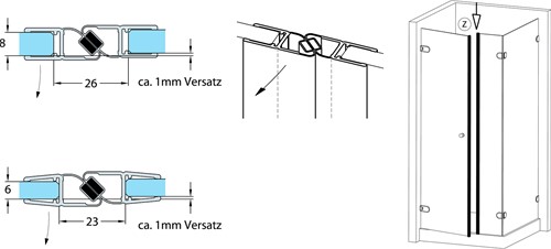 MAGNEETPROFIEL 180ø KL MEGLA CE met aanslag *glasdikte 6-8mm*-2