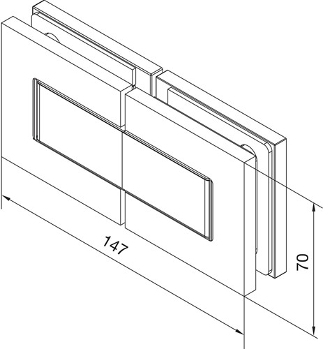 DOUCHEDEURSCHARNIER DORMA GLAS CE messing glansverchroomd*180°*glas-glas*-2