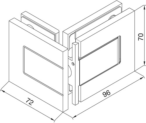 DOUCHEDEURSCHARNIER DORMA GLAS CE messing glansverchroomd* 90°*glas-glas*-2
