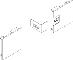 AFDEKKAPPEN LOOPRAIL EV1 DORMA CE voor wand- & plafondmontage