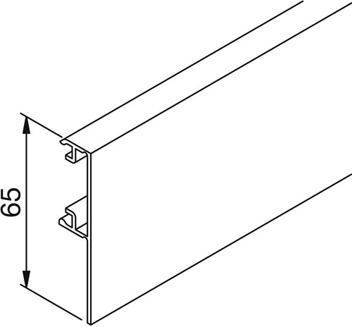 AFDEKKAP SCHUIFDEURRAIL SOLIDO CE aluminium geanodiseerd*L=6000mm-2