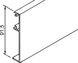 AFDEKKAP SCHUIFDEUR F1 SOLIDO CE glazen deuren*65mm*klikprofiel