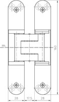 DEURSCHARNIER 3D SIMONSWERK CE stompe deur*28x160mm*max.80kg*-2