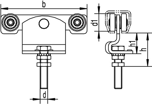 HANGROL DUBBEL 45KG HELM 100 staal geel verzinkt*-2