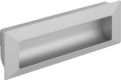 MEUBELGREEP type GALDAR MITAL CE zamac aluminium kleur   *hoh 128mm*