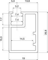 GLASFRAMEPROFIEL ANKOR  CINETTO CE aluminium zwart*glas 4mm*(L= 6100mm)-2
