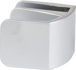GLASDEURGREEP SQUARE SISO CE zink matverchroomd*glas 4- 6mm*