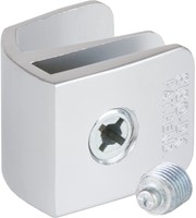 GLASDEURGREEP SQUARE SISO CE zink matverchroomd*glas 4- 6mm*-2