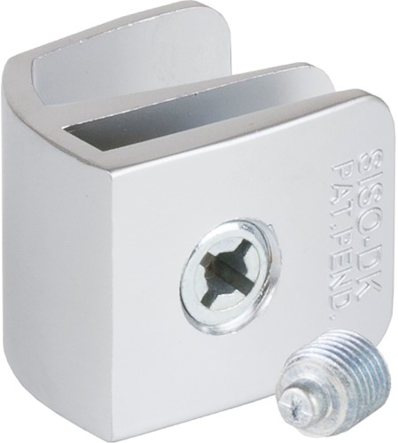 GLASDEURGREEP SQUARE SISO CE zink matverchroomd*glas 4- 6mm*-2