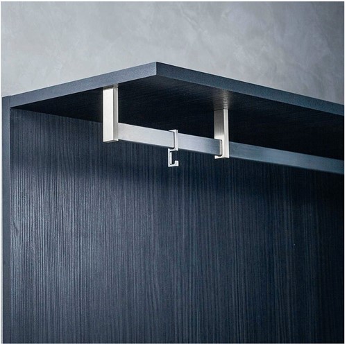 GARDEROBESTANG NANO SIMAUSROM CE aluminium zwart geeloxeerd *L= 3000mm*-2