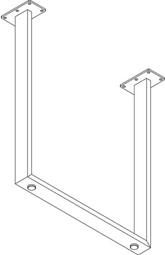 TAFELPOOT U-MODEL SIMAUSROM CE rvs geborsteld*verstelbaar*max.120kg-2