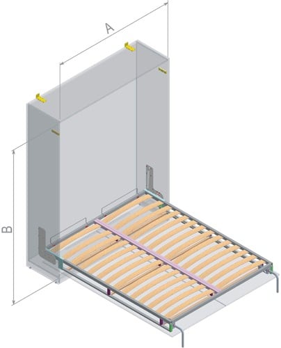 BEDLIFT DUBBEL met LATTENBODEM PESSOTTO CE staal zilver R9006*matras<200mm*zonder ombouw-2