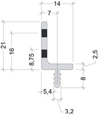 VERBINDINGSPROFIEL INFREES   FIXXXIT CE kunststof zwart*infrees/opschroef*op Maat-2