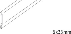 AFDEKPROFIEL ALU CLIPO EKU CE aluminium elox*6000mm*op maat