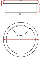 KABELDOORVOER ROND CONFURN CE kunststof* 2delig*indruk*H22*-2