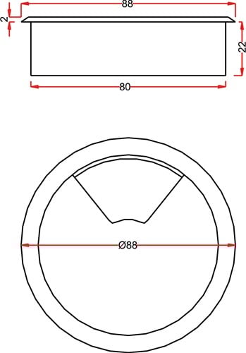 KABELDOORVOER ROND CONFURN CE kunststof* 2delig*indruk*H22*-2
