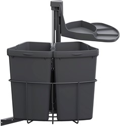 AFVALSYSTEEM ENVI CENTER VAUTH SAGEL CE kunst/staal*lavagrau*2x 9ltr*B350xH525xT350*