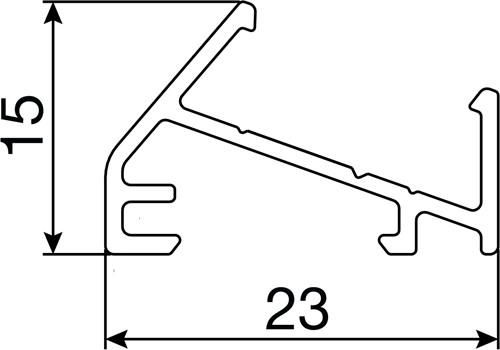 AANSLUITPROFIEL MECCANO L&S CE aluminium geeloxeerd*opbouw*-3