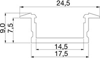 INBOUWPROFIEL LED BILTON CE IB 17,5x ID 7,5mm*max 13W/mtr-2