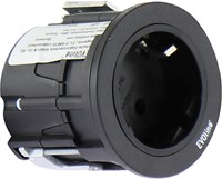 STOPCONTACT INBOUW 230V EVOLINE® CE kunststof zwart*met afdekring*3mtr kabel*-2