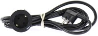 STOPCONTACT INBOUW 230V EVOLINE® CE kunststof zwart*met afdekring*3mtr kabel*