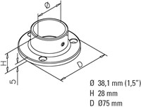 BEVESTIGINGSFLENS G-FITTINGS CE voor buis ø38,1mm*antraciet design-2