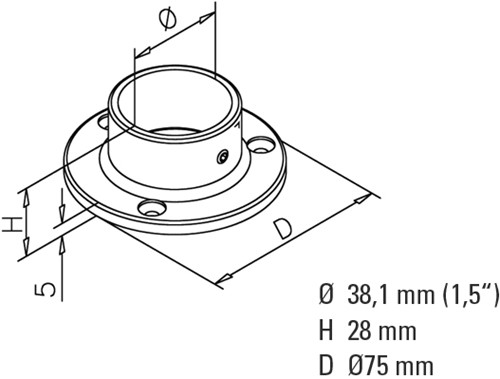 BEVESTIGINGSFLENS G-FITTINGS CE voor buis ø38,1mm*antraciet design-2