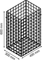 AFVALKORF R-HOEK RVS PROOX CE rvs gepolijst*60x40x30x0,15cm-2