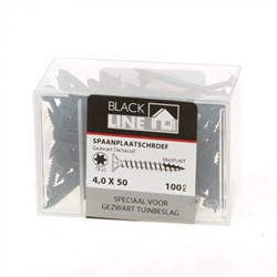 SPAANPLAATSCHROEF HCP-COAT BLACKLINE CE staal zwart gecoat*DeltaColl*kuipje  100stuks*