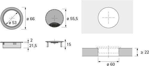 KABELDOORVOER RD HETTICH CE indruk*tochtstrip*gegoten-2