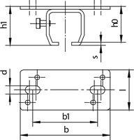 RAILDRAGER PLAFOND CE HELM 300 staal geel verzinkt       *voor rail 300*-2