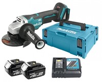 HAAKSE SLIJPER 125mm MAKITA CE 2x accu 5,0Ah*snellader*in M-box*
