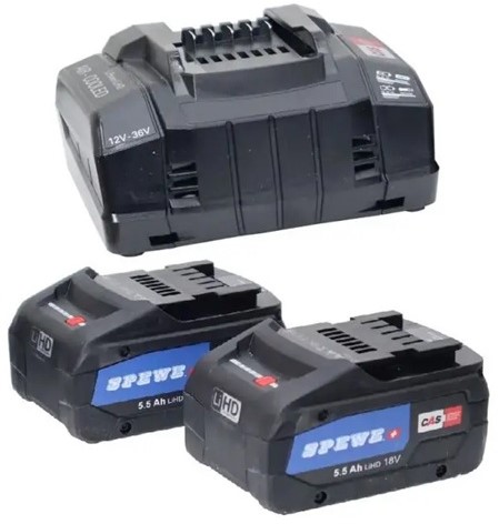 ACCUPACK CAS-SYSTEEM    SPEWE CE 2x accu LiHD 18V 5,5Ah*Lader ASC145