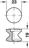 DRUKKNOP voor Push-Lock MEFF CE messing verchroomd gepolijst*H19-2