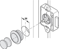 DRUKKNOP voor Push-Lock MEFF CE messing verchroomd gepolijst*H19-3