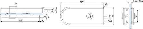 GLASDEURSLOT VENEZIA HERMAT CE rvs mat geborsteld*magneetschoot*-2