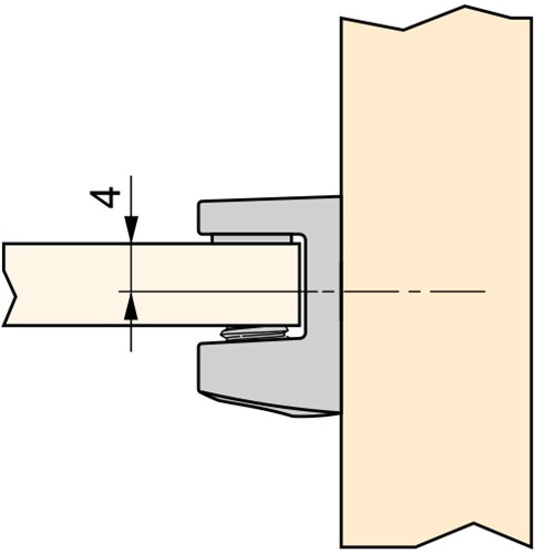 GLASPLAATDRAGER model EVO EMUCA CE zamac vernikkeld*opschroef*18,5x13,2mm-3