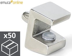 GLASPLAATDRAGER model EVO EMUCA CE zamac vernikkeld*boren ø5mm*18,5x13,2mm