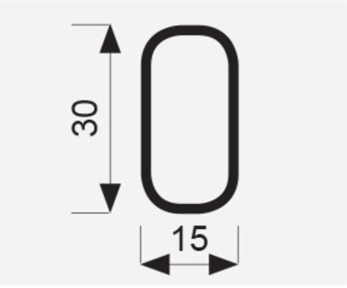 GARDEROBERAIL LINEA SEVROLL CE aluminium*ovaal*L=3000mm-2