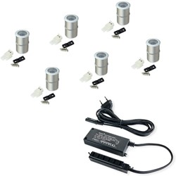 LEDLAMPJES INBOUW model ALCOR EMUCA CE alu geanodiseerd*4000K*naturel wit*converter