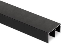BOVENRAIL PLACARD 74   EMUCA CE alu zwart gecoat*  dubbel*74x34mm