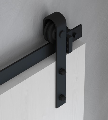 SCHUIFDEURBESLAG BARNDOOR EMUCA CE staal zwart gecoat*                    *max.100kg*-2