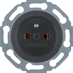 WANDCONTACTDOOS Serie 1930 BERKER CE kunststof zwart*R9005*rond*inbouw*Belgie