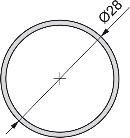 GARDEROBERAIL ROND EMUCA CE aluminium mat geanodiseerd*glad-2